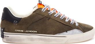 Crime London Distressed Sneaker - Heren - Sneakers - Groen - 43 EU - Leer - Schoenen