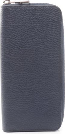 Louis Vuitton Navy Leather Long Wallet (Bi-Fold) (Pre-Owned)