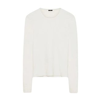 Joseph Truien & Vesten, Dames, Wit, L, Wol, Zijden Stretch Ronde Hals Knit