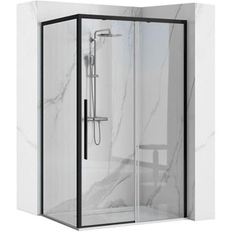 Rea Cabina De Ducha Rea Solar 80x100 Black + Plato De Ducha Savoy White