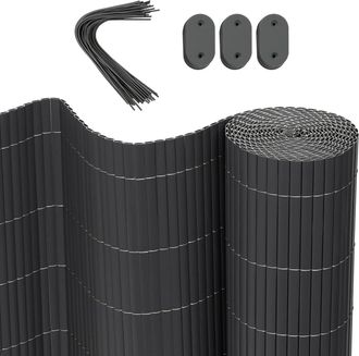 Woltu Ca&ntilde;izo Pantallas Protectoras 1000 X 160 Cm Pvc Resistente A Los Rayos Uv Protecci&oacute;n Contra El Viento Valla Privacidad Para Jard&iacute;n Balc&oacute;n O Terraza Gri