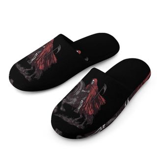 Generic Grim Reaper Skeleton Riding Horse Mens House Slippers Slip Indoor Slipper On Shoes Warm Outdoor