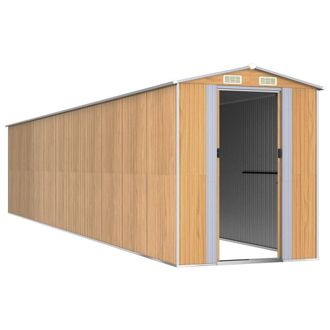 Berkfield Home Garden Shed Light Brown 192x938x223 cm Galvanised Steel | Size: 192 x 938 x 223 cm