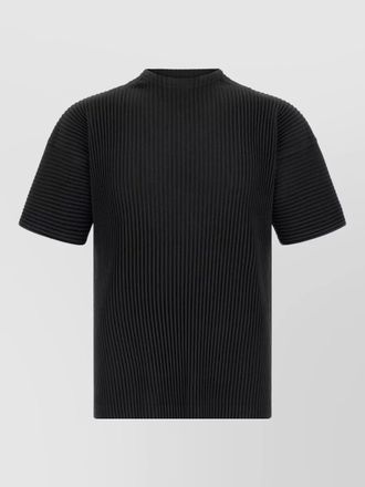 Homme Pliss&eacute; Issey Miyake march series ribbed crew neck top