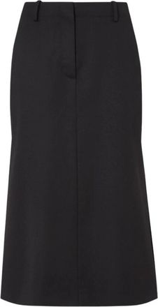 Fendi Gonna in Grain de Poudre - Dames - Midirokken - Zwart - S - Wol - Rokken