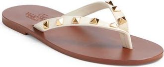 Valentino Garavani Rockstud Flip Flop in Ivory at Nordstrom, Size 35.5