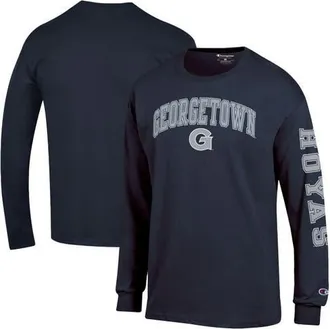 Champion Mens Champion Navy Georgetown Hoyas Arch Over Logo 2-Hit Long Sleeve T-Shirt at Nordstrom, Size Xx-Large