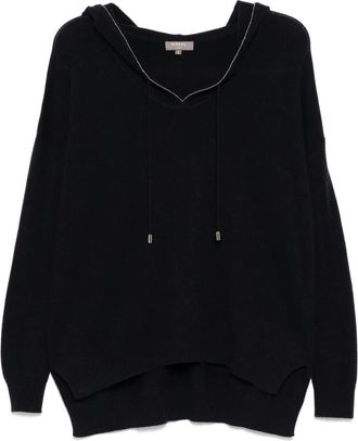 N.Peal Felpa Maya Metal con cappuccio - Blu