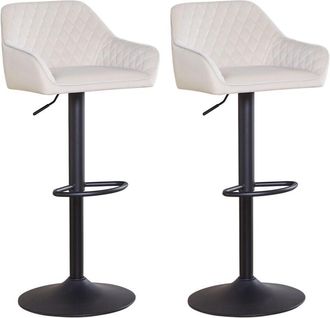 Ainpecca Ainpecca - Bar Stools Set of 2 Velvet Fabric Adjustable Swivel Barstools Gas Lift Black Footrest and Base for Breakfast Bar Counter Kitchen Chairs