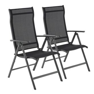 Songmics 2 sillas plegables de 70 x 56 x 107 cm de color negro