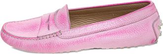 Tod's pre-owned penny-slot leather loafers - women - Leather/Leather/Rubber - 37.5 - Pink