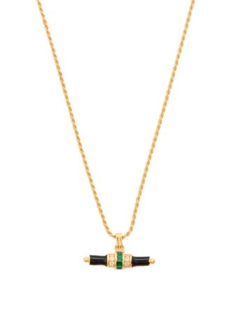 V by Laura Vann Bridget enamel T-bar necklace - Oro