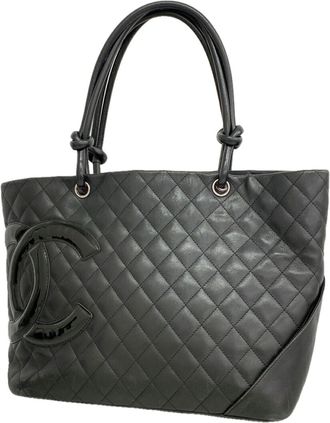 Chanel Black Leather Tote Bag (Pre-Owned)