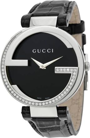 Gucci Interlocking Black Dial Quartz Ladies Watch YA133305