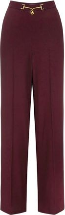 Elisabetta Franchi Bordeaux Rode Broek - Dames - Wijde Broeken - Bruin - XS - Broeken