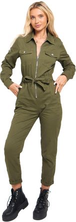 SS7 Womens Jumpsuit Overalls, All in One Boiler Suit Khaki