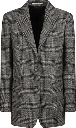 Tagliatore Classic Tailored Plaid Bertha Jacket