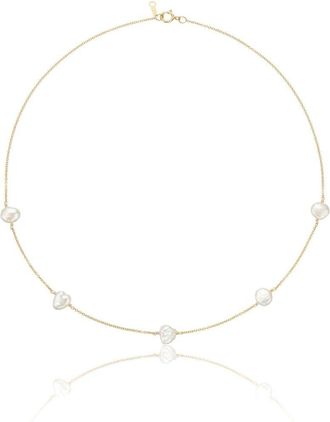 Lily & Roo Gold Five Baroque Pearl Choker