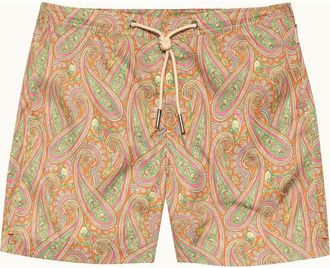 Orlebar Brown Bulldog Drawcord Carnival Mid Length Tailored Swim Shorts in Multi/pink at Nordstrom, Size 34