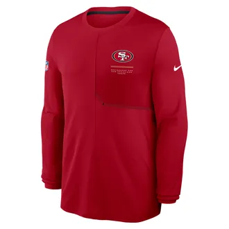 Nike San Francisco 49ers Sideline Coach Nike Mens Dri-FIT NFL Long-Sleeve Top in Red | 03B1058Y9B-B8B