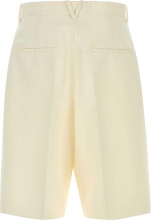 Bottega Veneta Mens White Bermuda Shorts Cotton Silk Bermudas