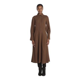 Crida Milano Midi Dresses, female, Brown, Size: M Baldo Ribbed Dress