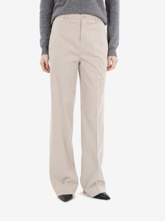 BRIGLIA 1949 Pantaloni palazzo in cotone sabbia