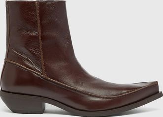 Diesel D-Frido-Western ankle boots in leather - Boots - Man - Brown