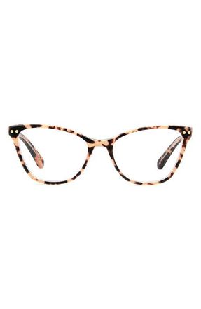 Kate Spade New York elora 50mm cat eye reading glasses in Crystal Havana at Nordstrom