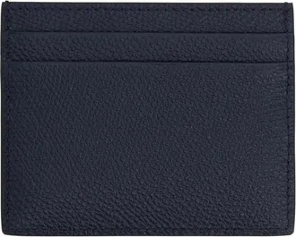 Valentino Garavani Vlog Signature Calf Leather Card Case - Blue