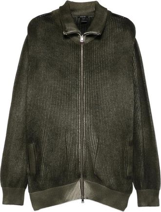 Avant Toi Ribbed-knit Zip-up Sweater