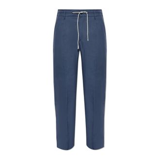 Eleventy Suit Trousers, male, Blue, Size: W33 Crisp Crease Trousers