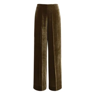 P.A.R.O.S.H. P.a.r.o.s.h. - Fluwelen broek - Dames - Broeken - Bruin - Maat: M Zijde