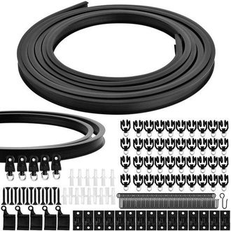 No Brand Riel Para Cortinas De 5 Metros - Extensible - Montaje En Techo - Incluye Soportes - Negro/blanco - Pl&aacute;stico Flexible - Sistema De Cortinas