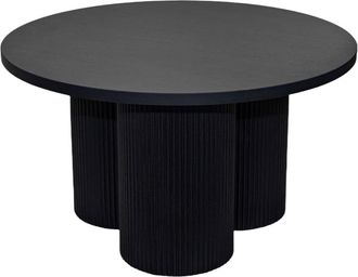 Oviala Mesa de centro redonda escandinava de 80 cm de madera oscura