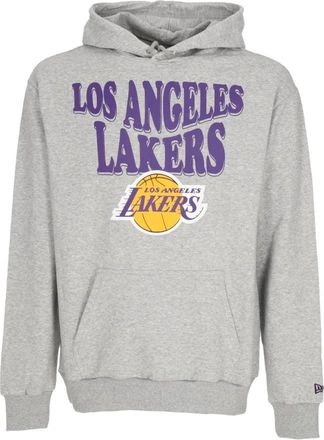 New Era NBA Script Oversize Hoodie Los Angeles Lakers - Heren - Hoodies - Grijs - M - Katoen - Hoodies & sweatvesten