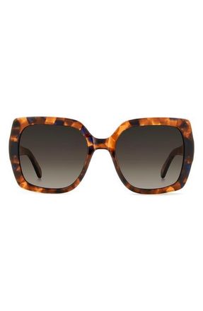 Kate Spade New York amaya 55mm gradient square sunglasses in Havana/Brown Sf at Nordstrom
