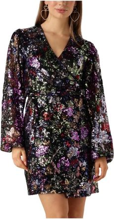 Notre-V Kleurrijke Mini Jurk met Speelse Charme - Dames - Feestkleedjes - Veelkleurig - XS - Polyester - Kleedjes