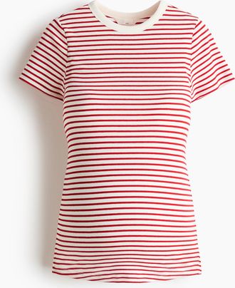 H&M MAMA Geripptes Shirt - Red