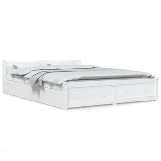 Berkfield Home Bed Frame with Drawers White 160x200 cm