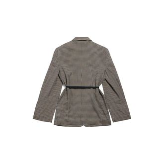 Balenciaga Houndstooth Check Blazer - Brown