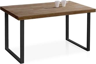 OEM Mesa De Comedor Natural Roble Boreal - Negro 140x80