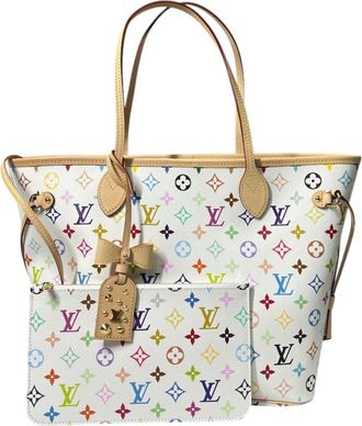 Louis Vuitton Blanc White Monogram Multicolore Handbag Pouch Tote Bag (Pre-Owned)