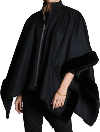 Tyler Böe Leslie Fur Zip Cape In Black