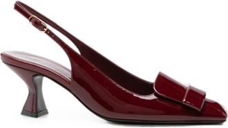 Sergio Rossi Maroon Slingback Pumps
