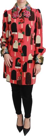 Dolce & Gabbana Womens Pink Ice Cream Roses Sequined Dress - Multicolour Cotton - Size X-Small