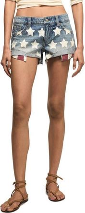 Lucky Brand Festival Star Print Denim Cutoff Shorts in New Americana Wash at Nordstrom, Size 25