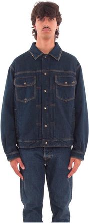 Cycle Saki Dark Wash Trucker Jacket - Heren - Spijkerjassen - Blauw - L - Denim - Jassen