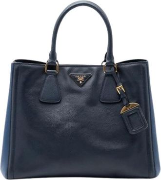 Prada Pre-owned Handbags, female, Blue, Size: ONE SIZE Pre-owned The Galleria Satchel