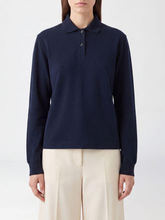 Jil Sander Long-Sleeved Cotton Polo Shirt with Contrast Trims and Collar